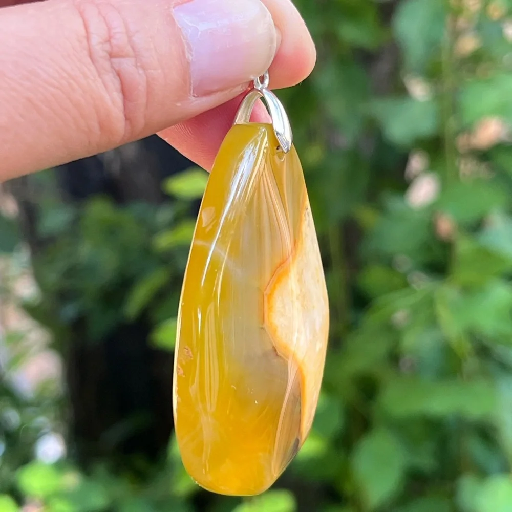 925‎ silver plated natural yellow druzy agate